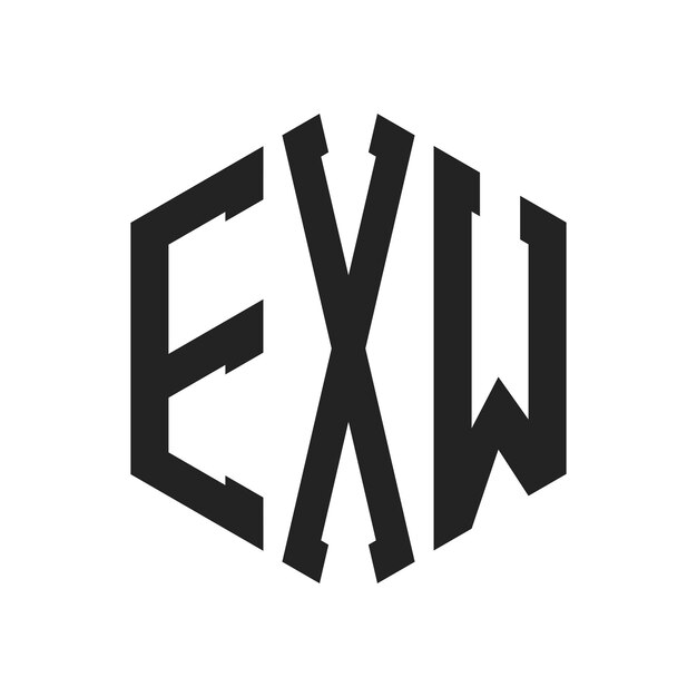 EXW Logo Design Initial Letter EXW Monogram Logo using Hexagon shape