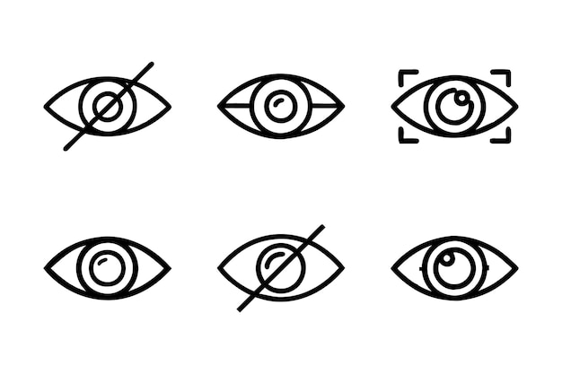 eye icon bundle set in creative vector style