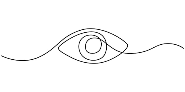 eye sign in continuous line drawing style line art of human eye sign vector illustration pro vector