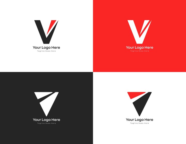 EyeCatching V Logo Design Template with Geometric Shapes Ideal for Tech Creative and Corporates