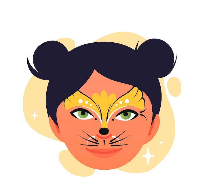 Vector face painting girl