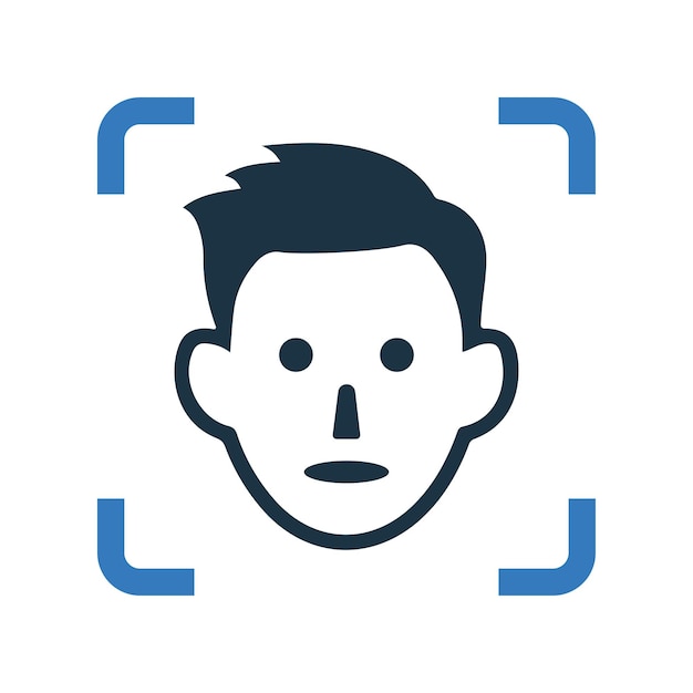 Face unlock scan icon Simple editable vector graphics