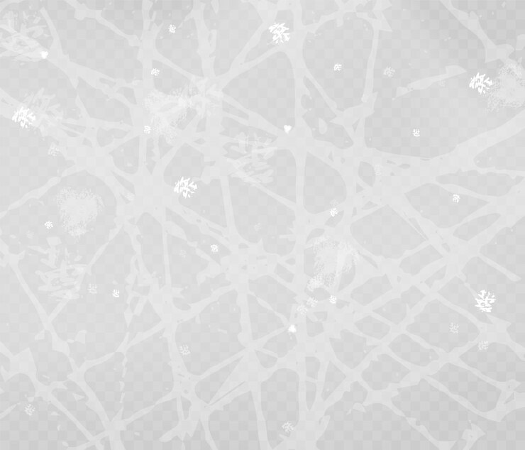 Falling Snow on Gray, Vector. Christmas Weather. Glow light effect.