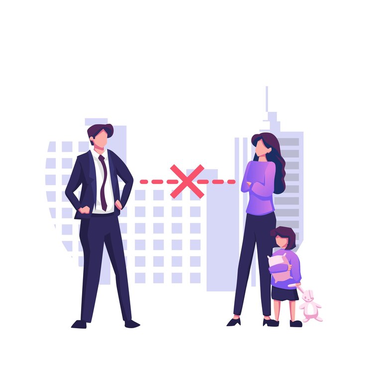 Vector family conflict angry unhappy people flat style illustration design