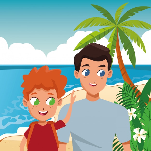Family single father with kid