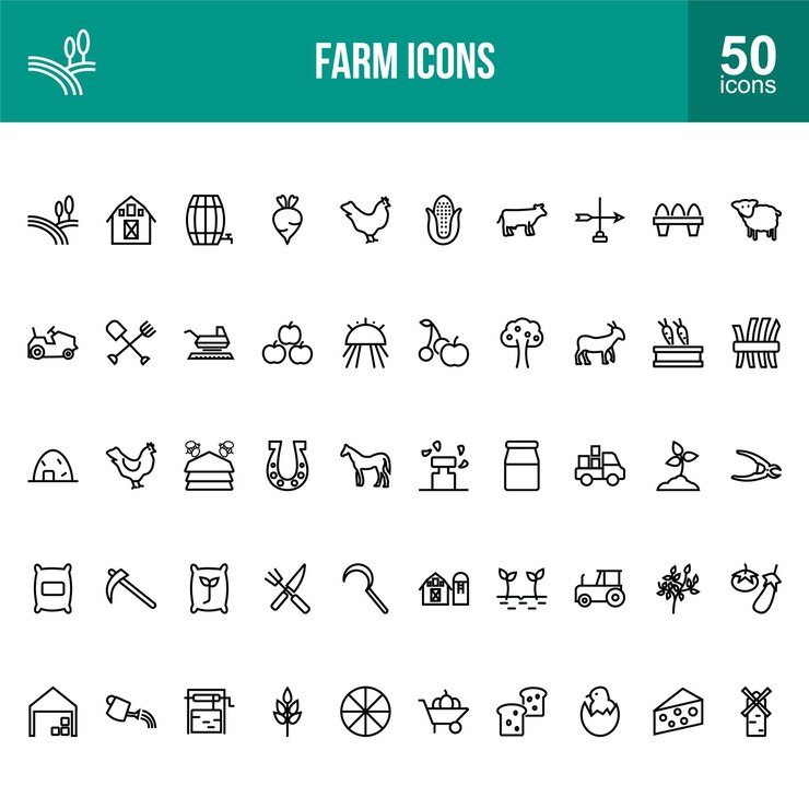 Farm Line Icons