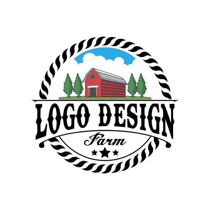 Farm logo design Organic Fresh Product Vector badge illustration