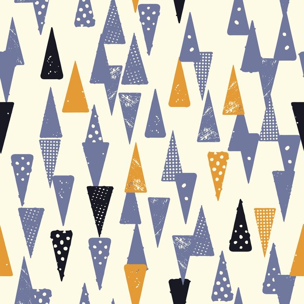 Fashion square seamless pattern background with different shapes Repeating vector design element