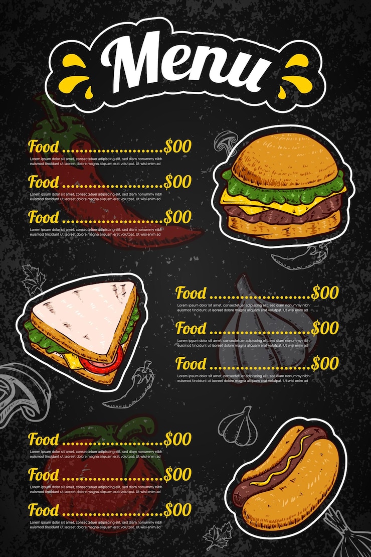 fast food menu design