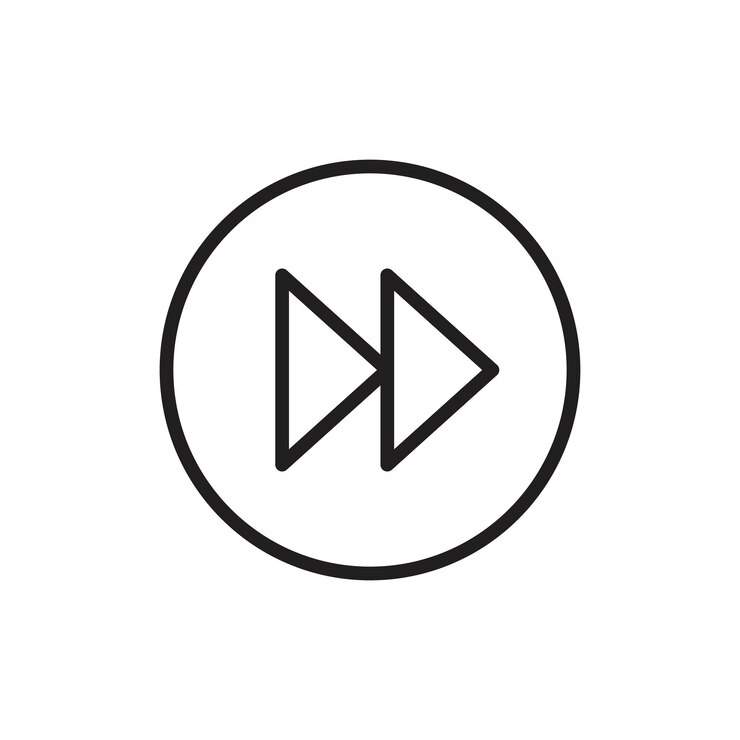 Vector fast forward icon outline set sign