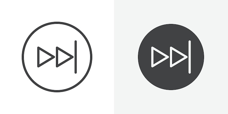 Vector fast forward icon outline vector sign
