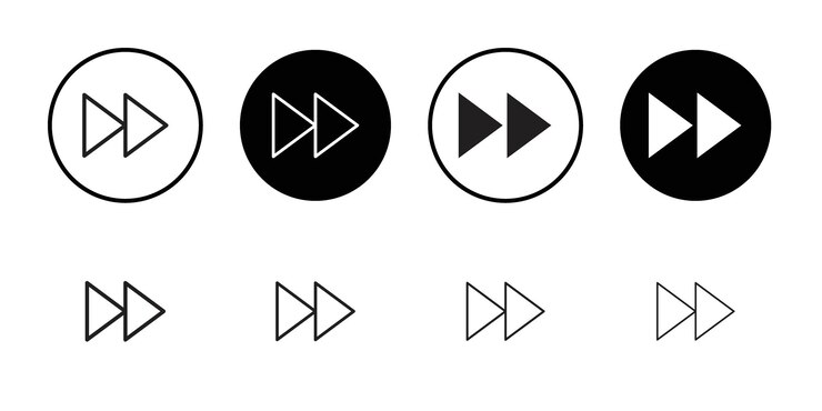 Vector fast forward icon simple thin outline