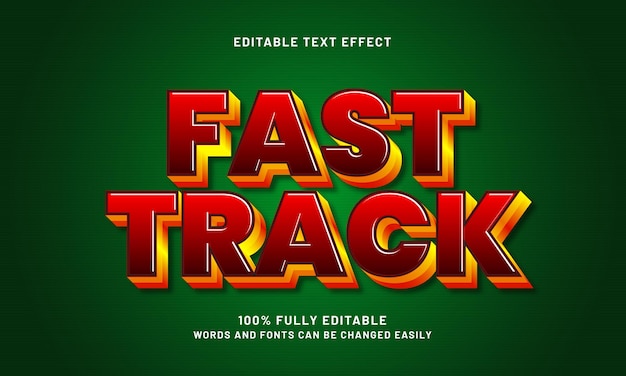 fast track editable text effect with a sport and race theme