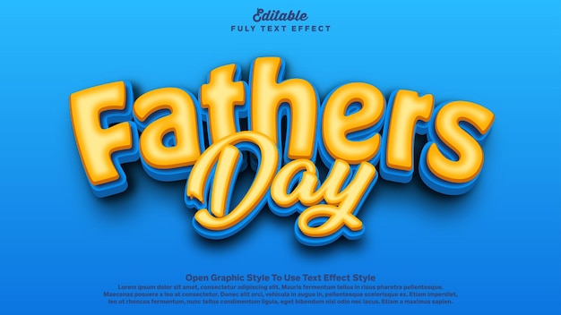 fathers day theme 3d editable text effect style