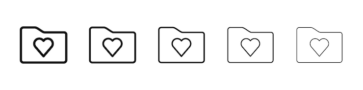 Vector favourite folder icon vector logo sign