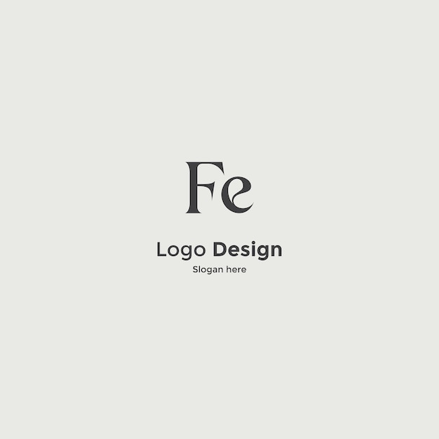 Fe initial logo design vector image