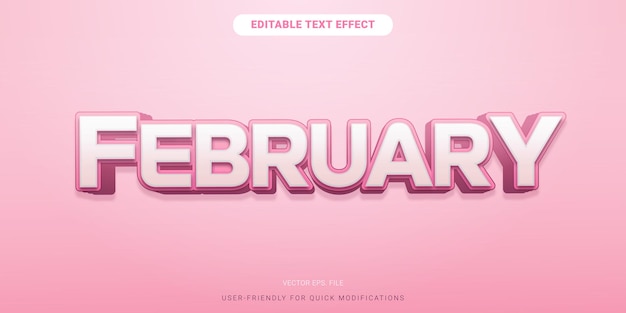 february 3d pink editable text effect