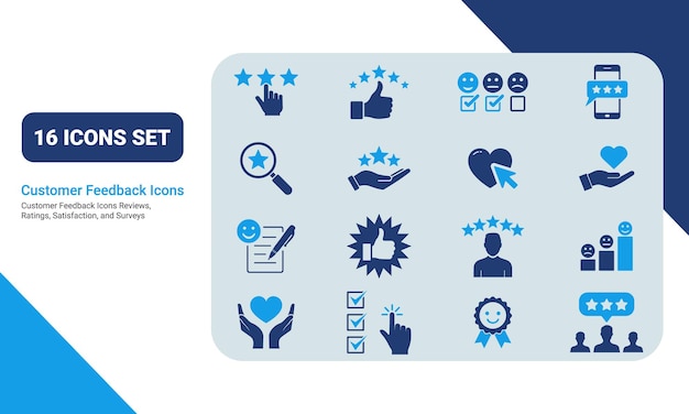 feedback and review icons set feedback surveys ratings satisfaction customer feedback icon set