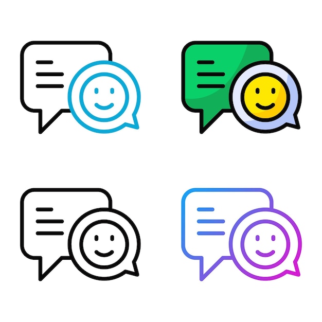 feedback icon design in four variation color