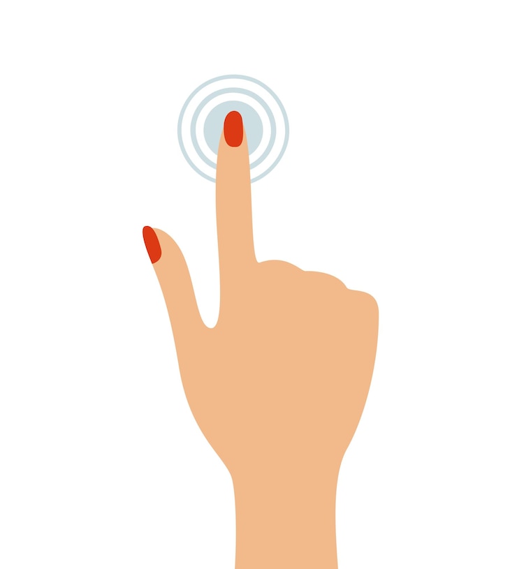 Vector female hand touch sensor