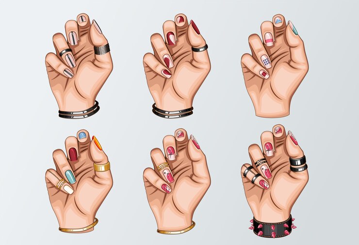 Female Hand with Beautiful Manicure and Rings
