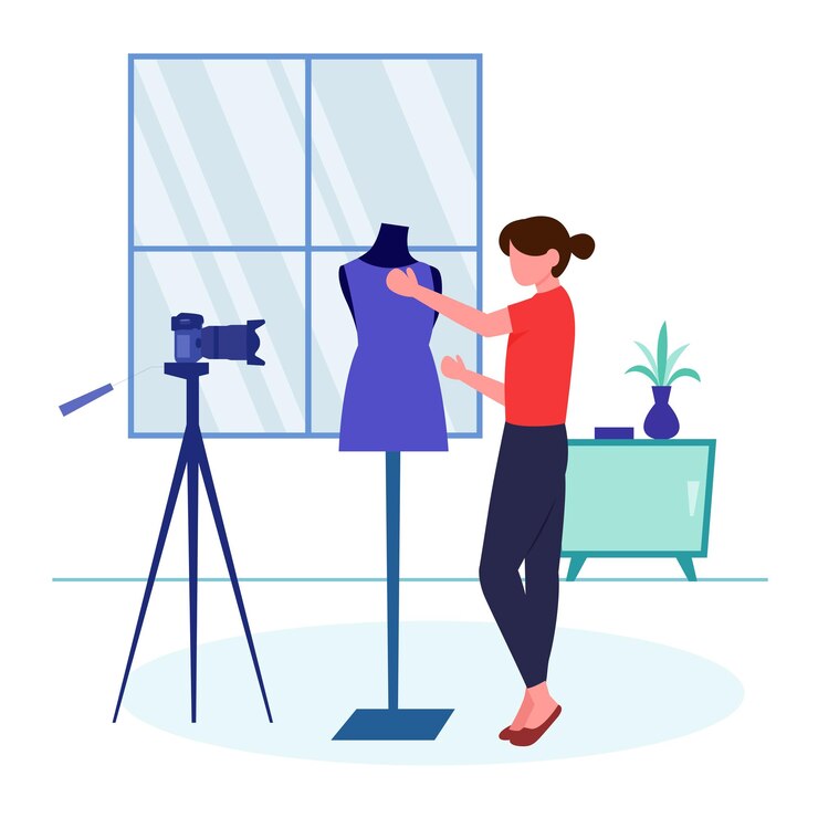 Vector female youtuber