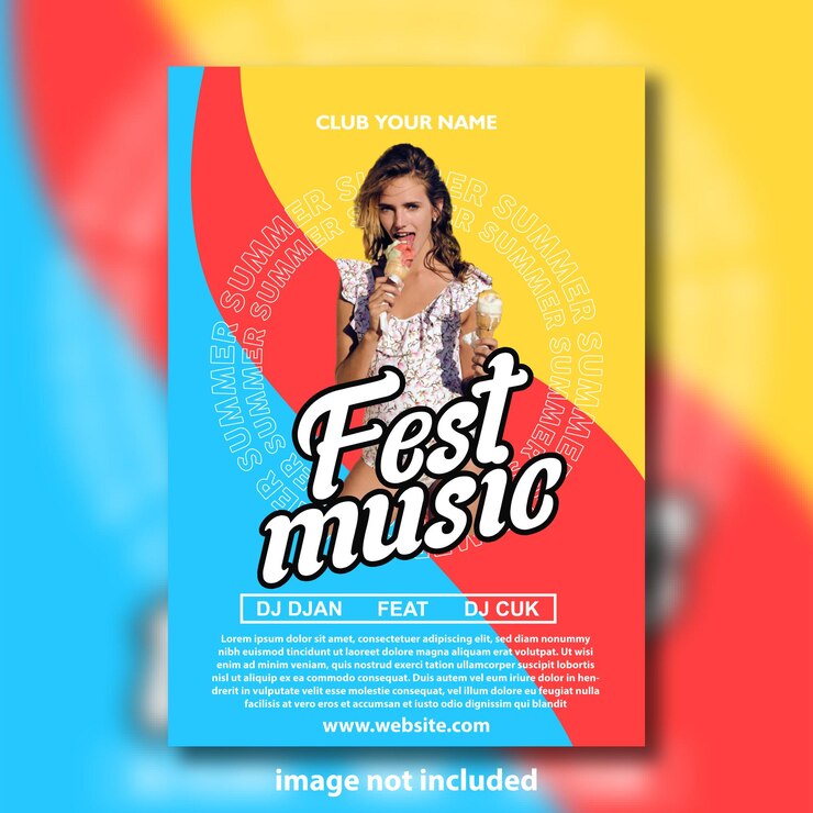 Vector fest music flyer poster social media post