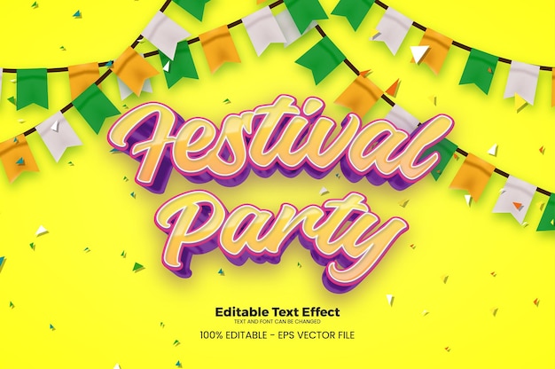 festival party editable text effect in modern trend