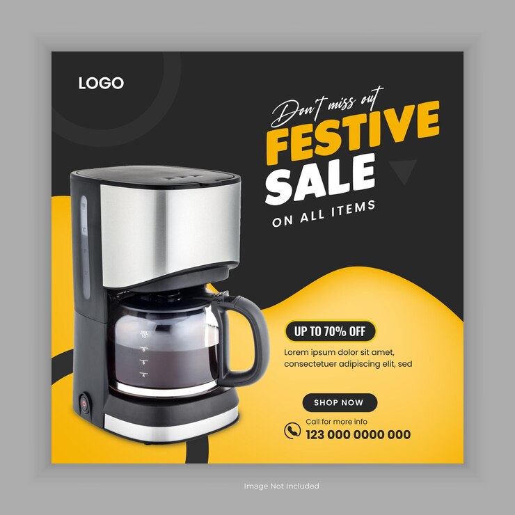 Vector festive sale social media post banner or home appliance product instagram post banner design
