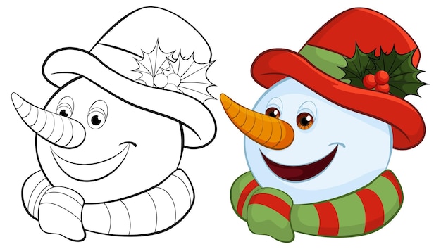 Festive Snowmen with and without Color
