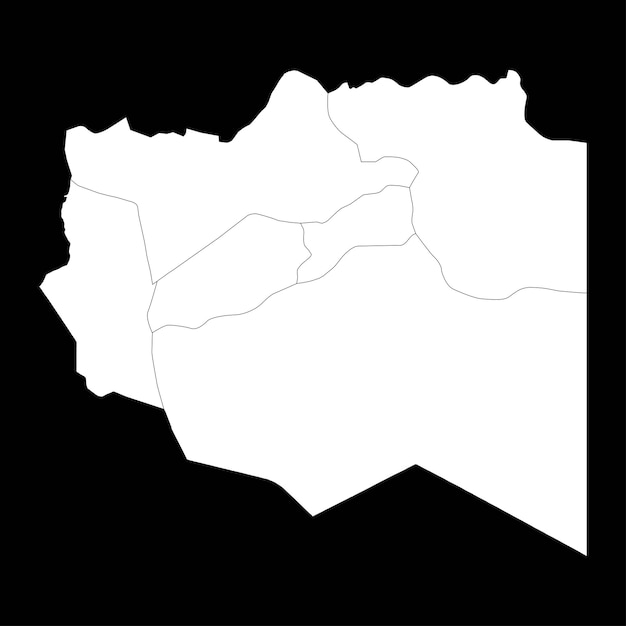 fezzan region map administrative division of libya vector illustration