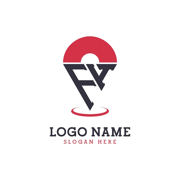 FH Location Icon Design Modern FH Pinpoint Logo for Navigation Map Apps and Location Based Businesses