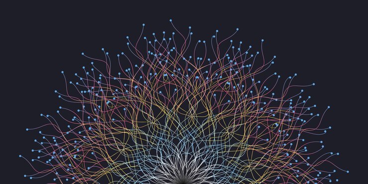 Vector fiber optics data transformation vector background