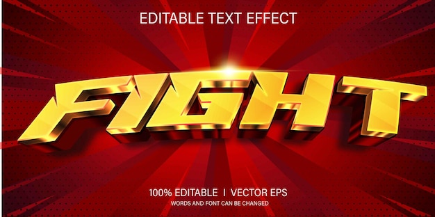 fight vector text effect with modern style design