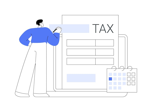 Filing tax return software abstract concept vector illustration