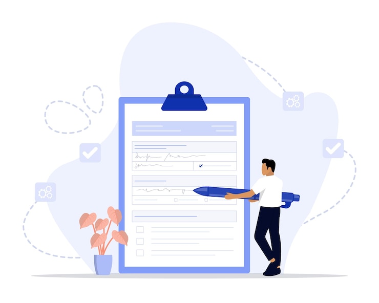 Vector fill out concept illustration