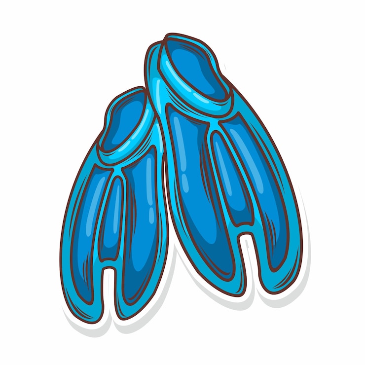 Vector fin swimming doodle illustration art