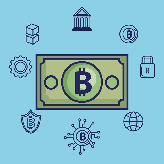 Finance with bitcoin icons