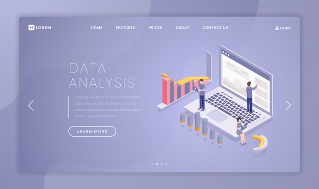 financial data analysis landing page template