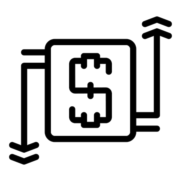 Financial growth icon with dollar sign and arrows