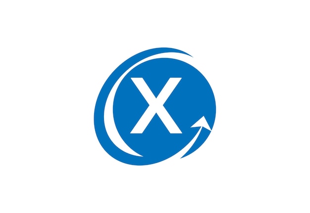 financial with latter x logo design vector template