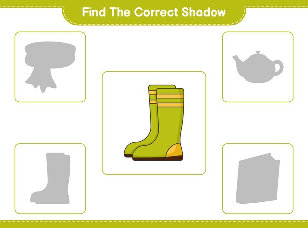 Find the correct shadow Find and match the correct shadow of Rubber Boots