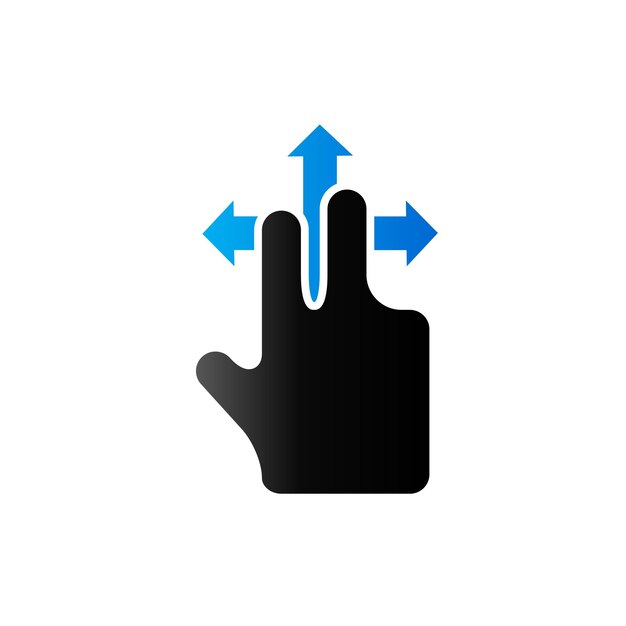 Finger gesture icon in duo tone color Gadget touch pad smartphone laptop