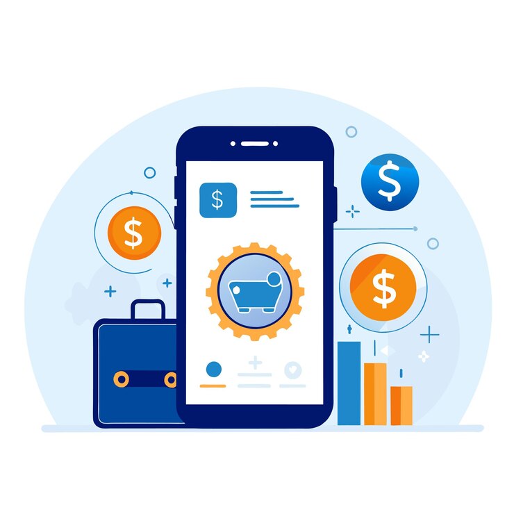 Vector fintech financial technology banking mobile app
