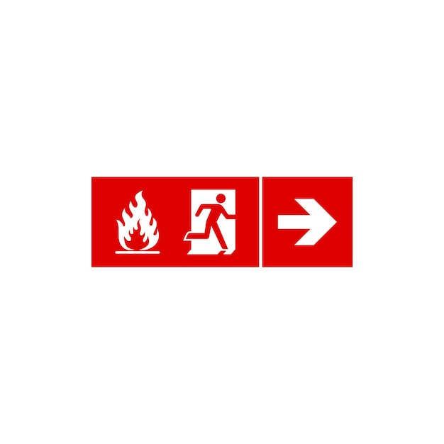 fire exit sign icon vector template