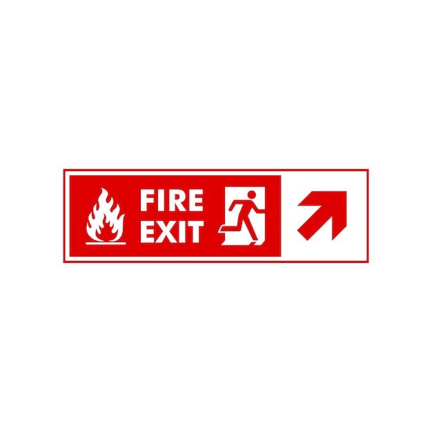 fire exit sign icon vector template