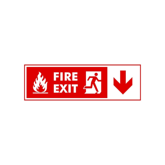fire exit sign icon vector template