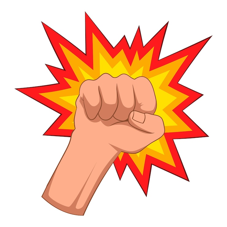 Vector fire fist icon cartoon illustration of fire fist vector icon for web