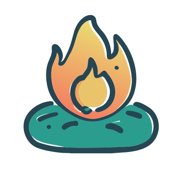 fire icon doodle offset fill