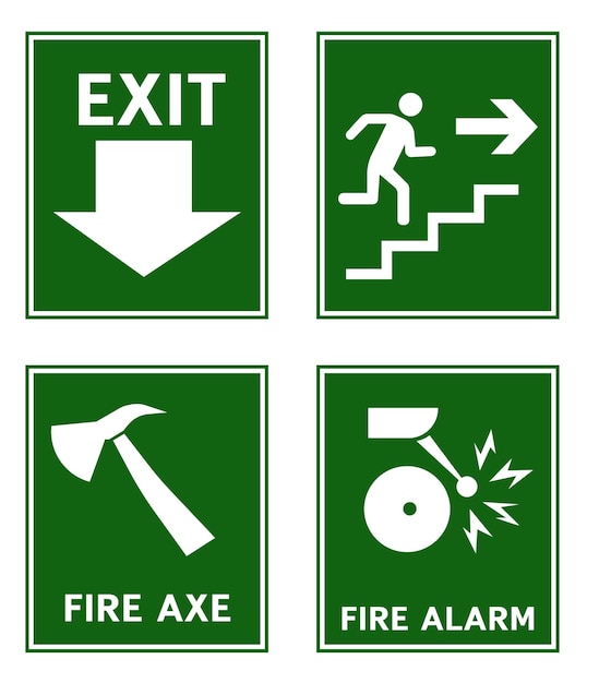 fire signs common fire signs emergency exit and actions in case of fire